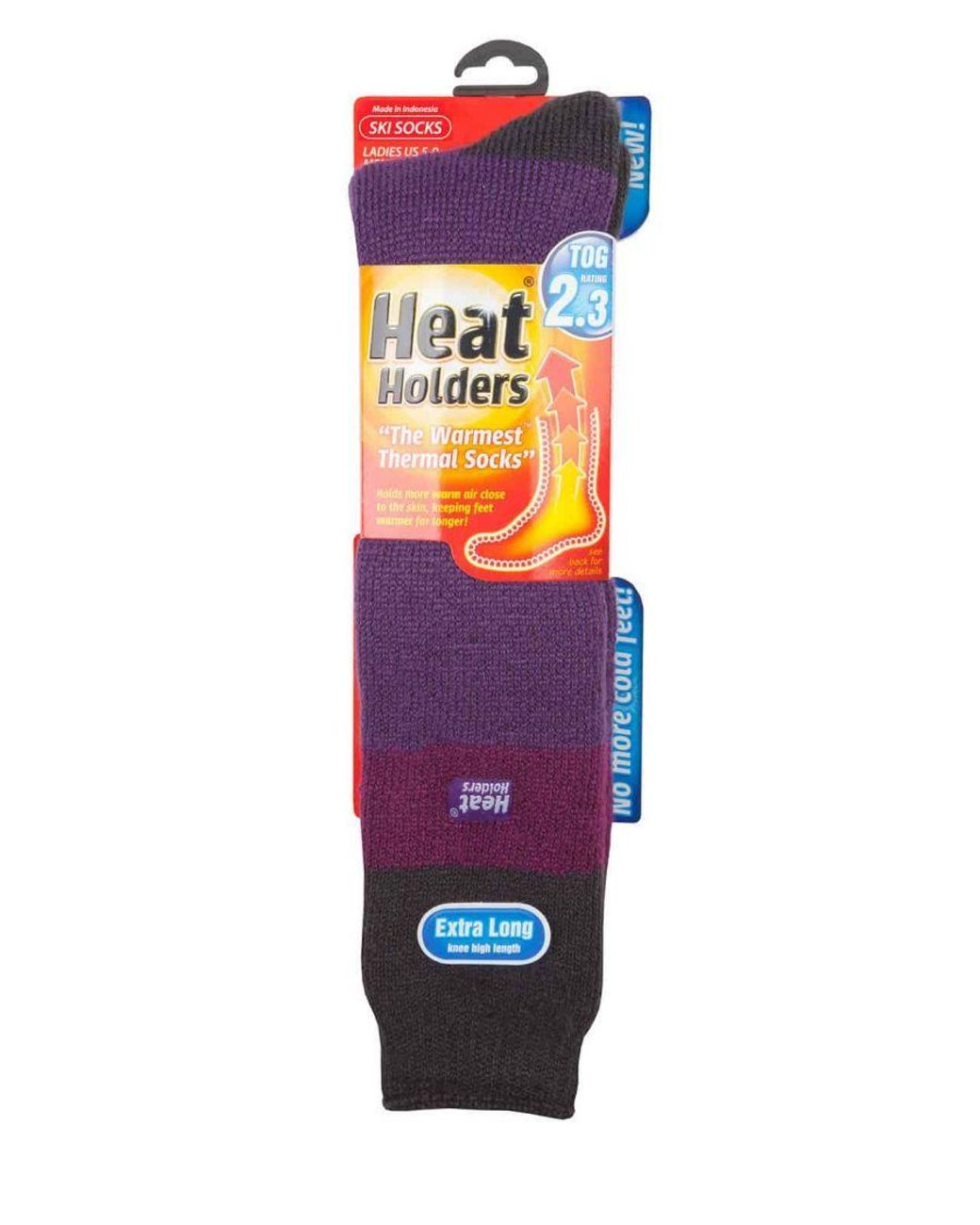 Heat Holders Purple Ladies 2.3 Tog Extra Long Knee High Skiing Thermal Ski Socks