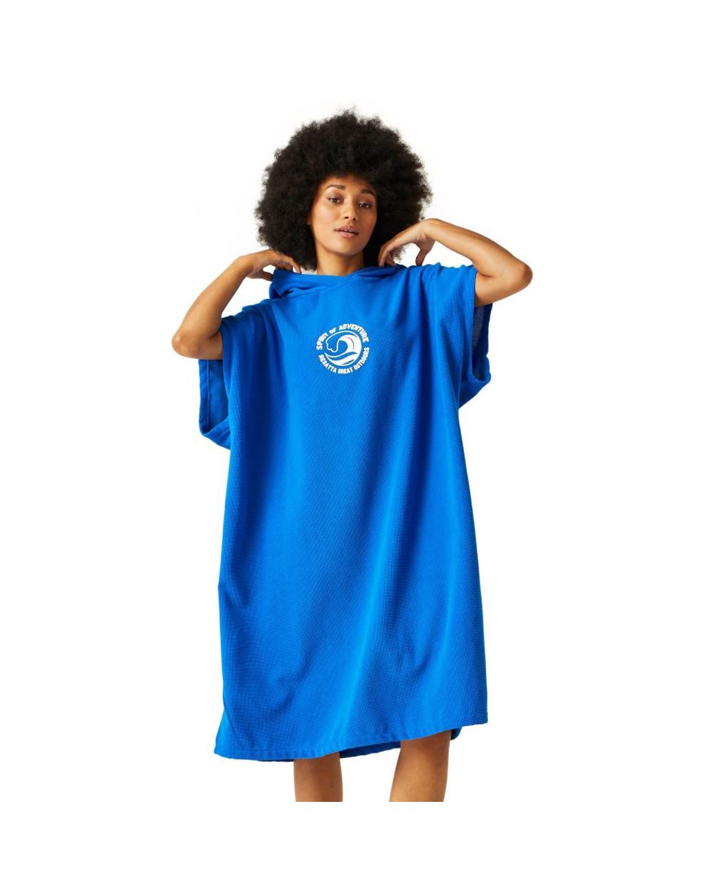 Regatta Blue Hooded Towel Robe for men