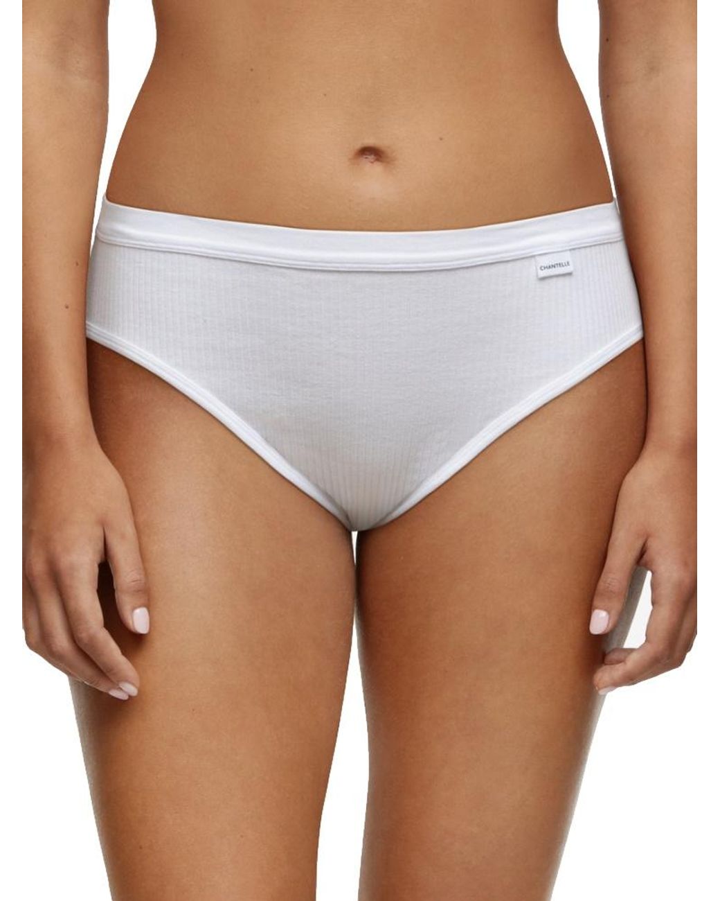 Chantelle White Cotton Comfort Hi Cut Brief