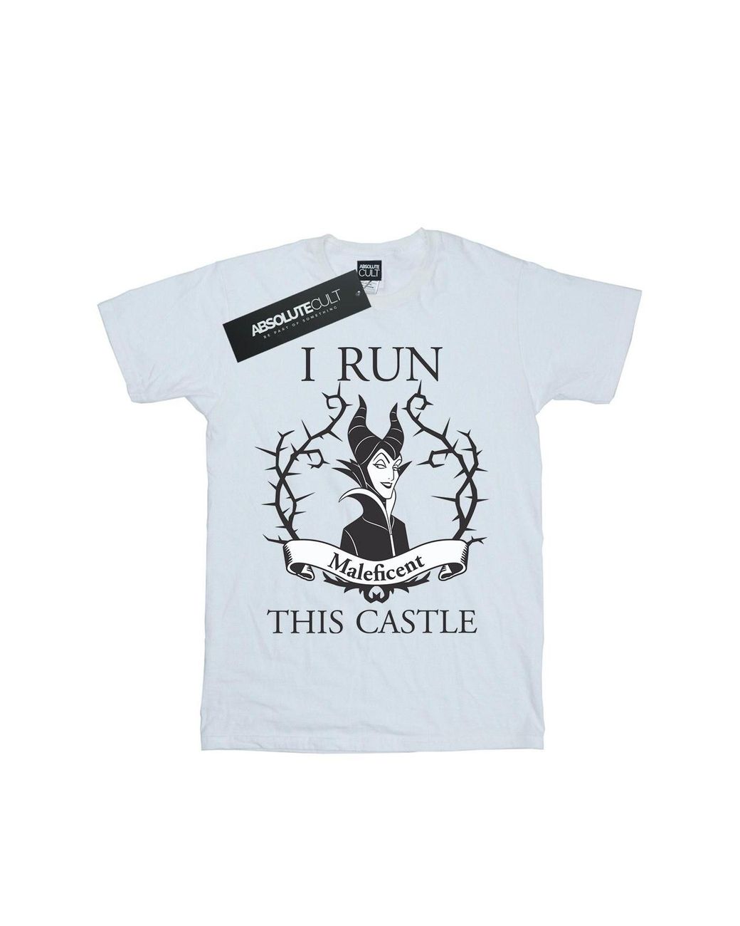 Disney White Maleficent I Run This Castle T-Shirt Cotton for men