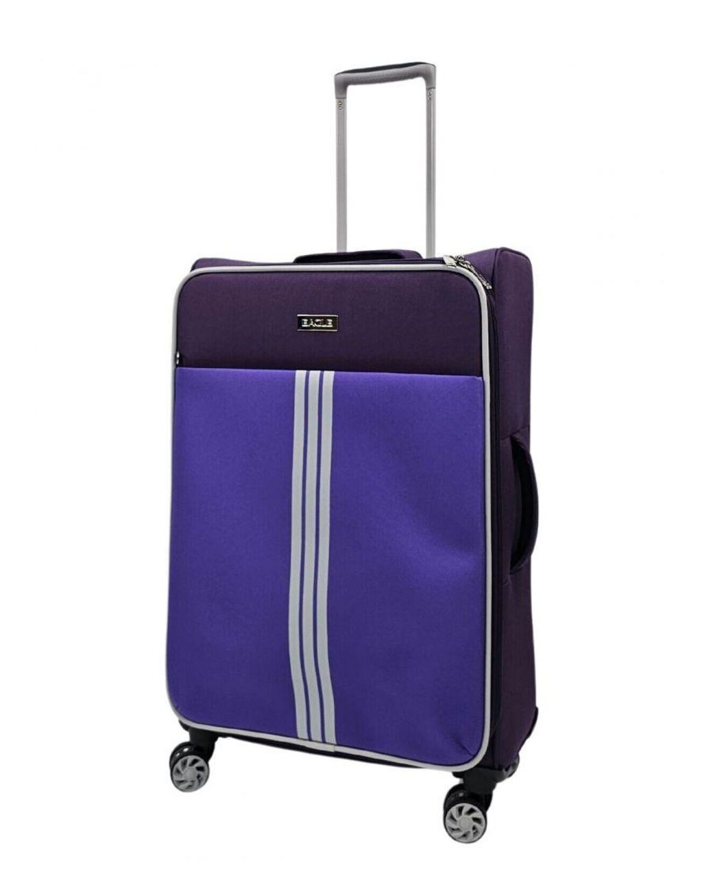 Infinity Leather Purple Lightweight Cabin Suitcases 4 Wheel Luggage Travel Bag