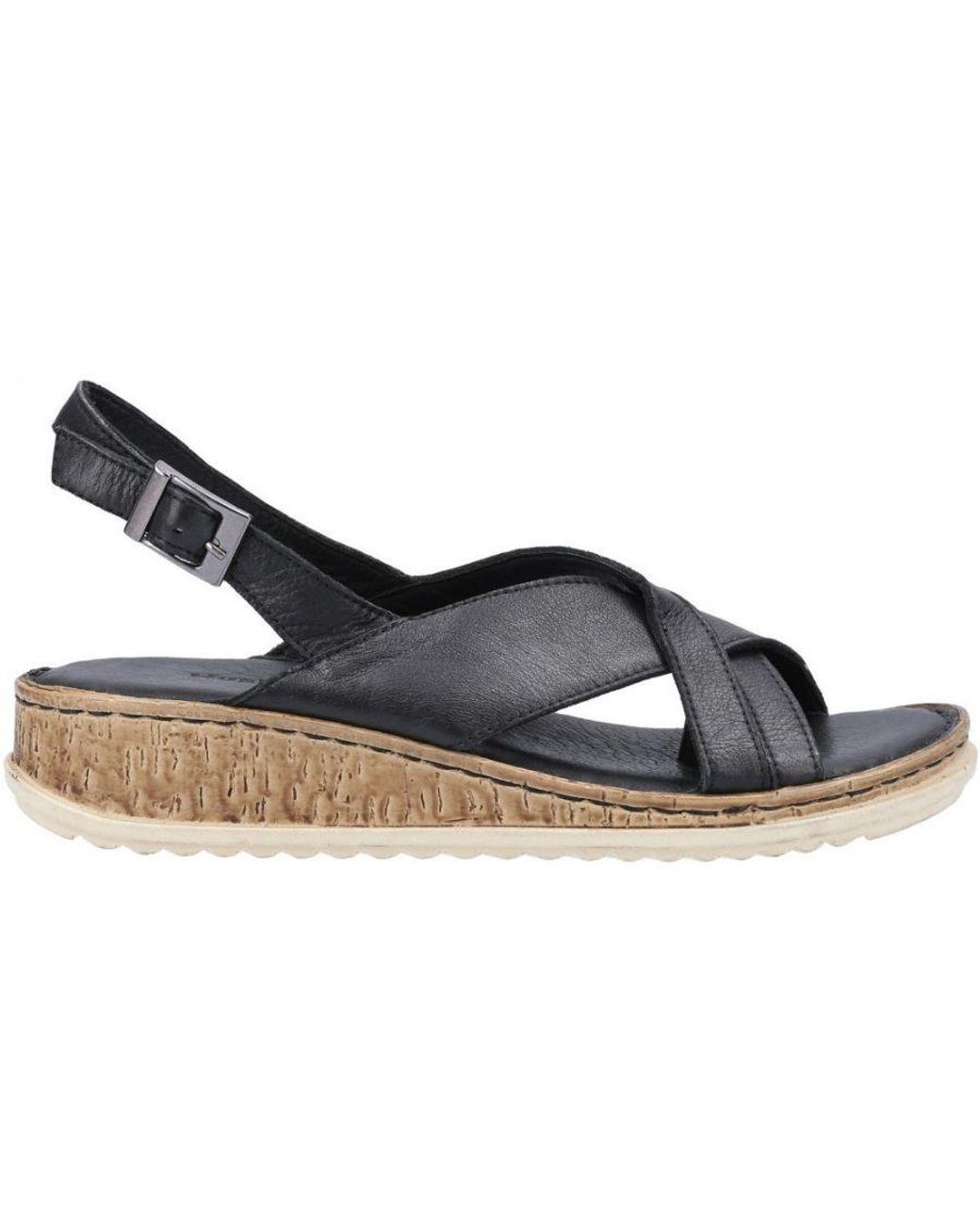 Hush Puppies Blue Elena Cross Over Wedge Sandals