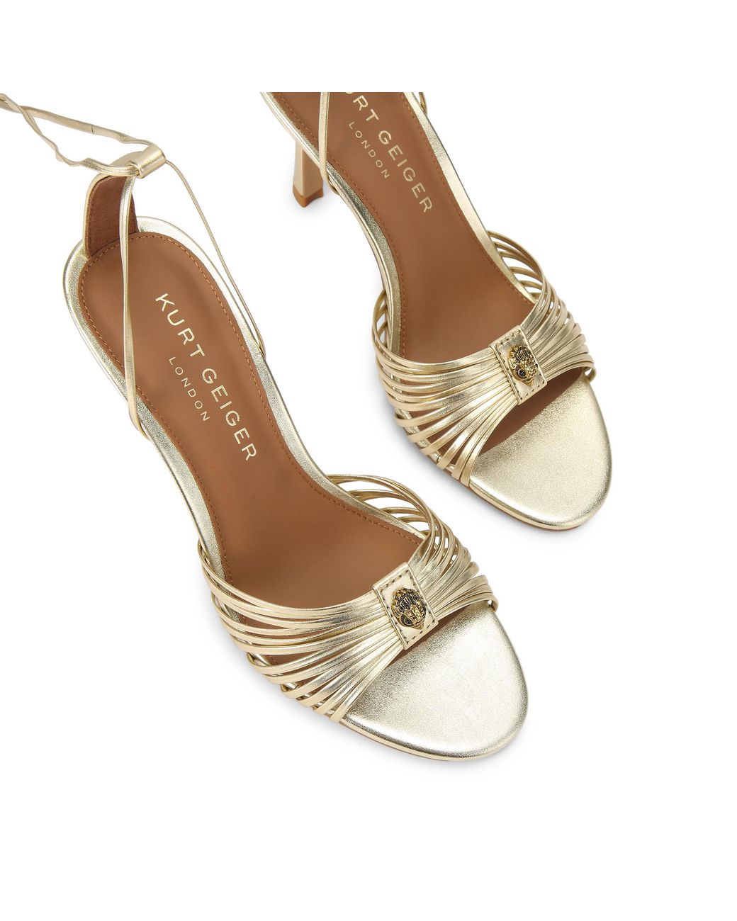 Kurt Geiger Metallic Leather Multi Strap Tie Sandal Sandals