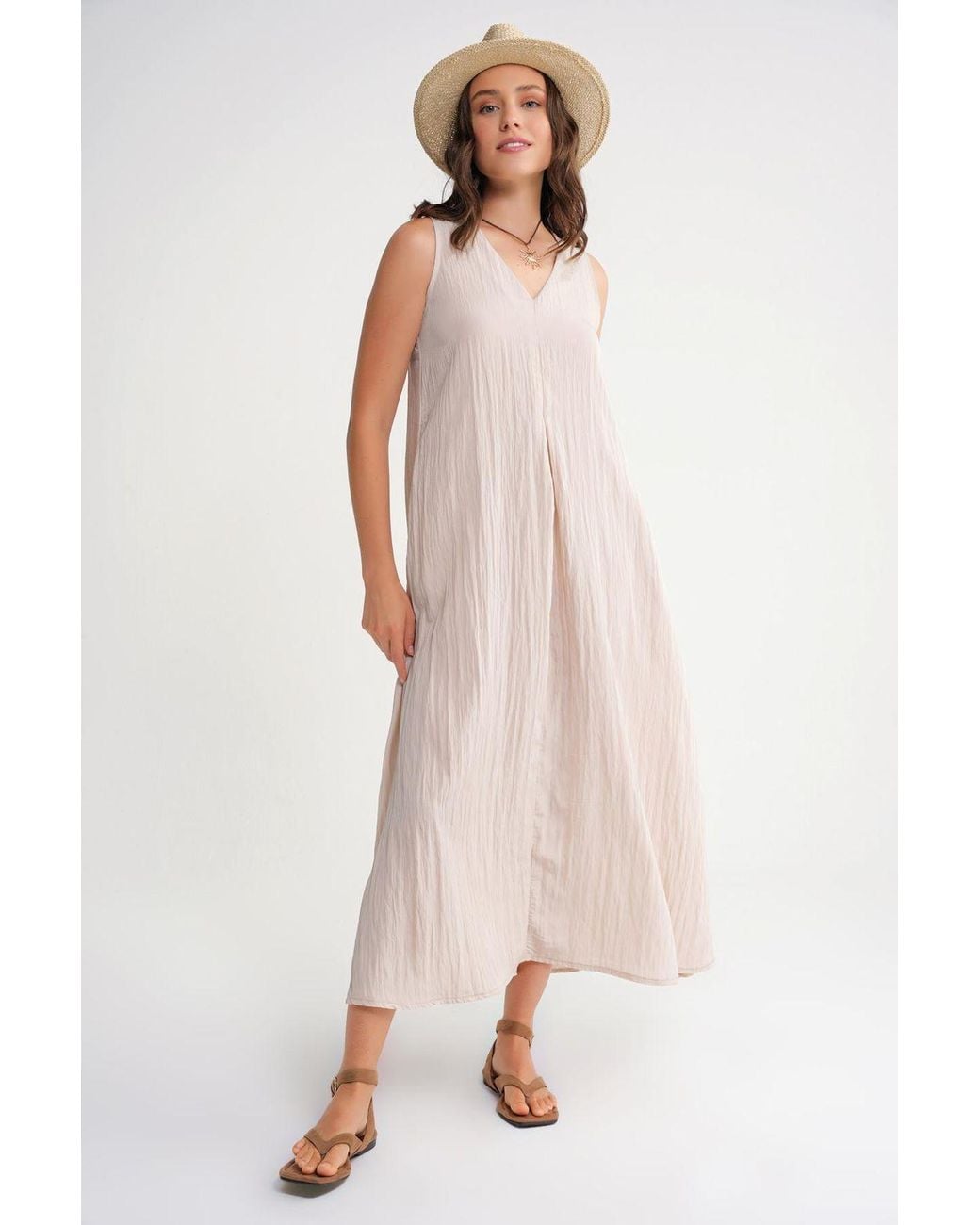 MixRay Pink V-Neck Maxi Dress
