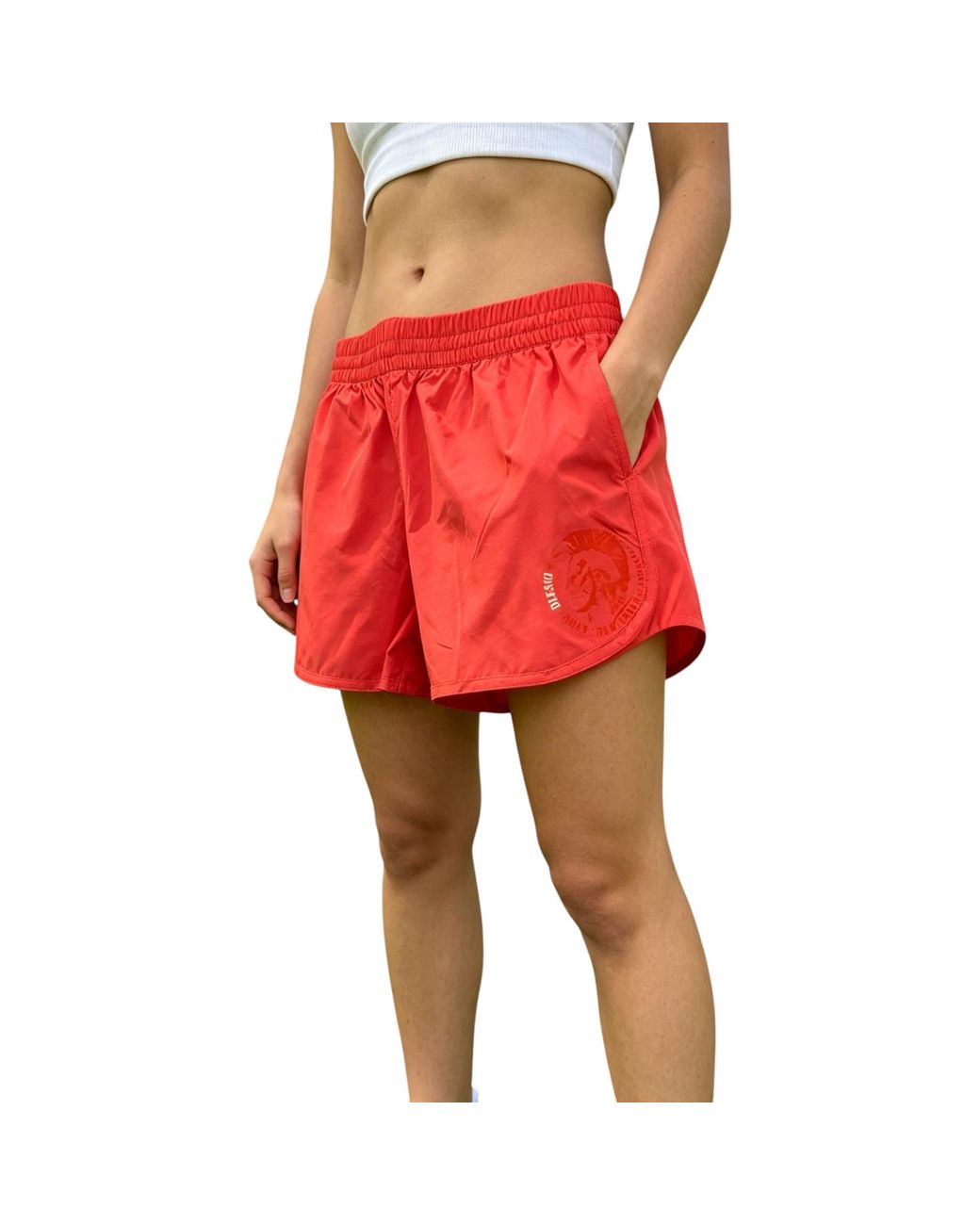 DIESEL Red Bfowb 0Qaga Shorts Yukin Calzonci Beach Lightweight Half Pants