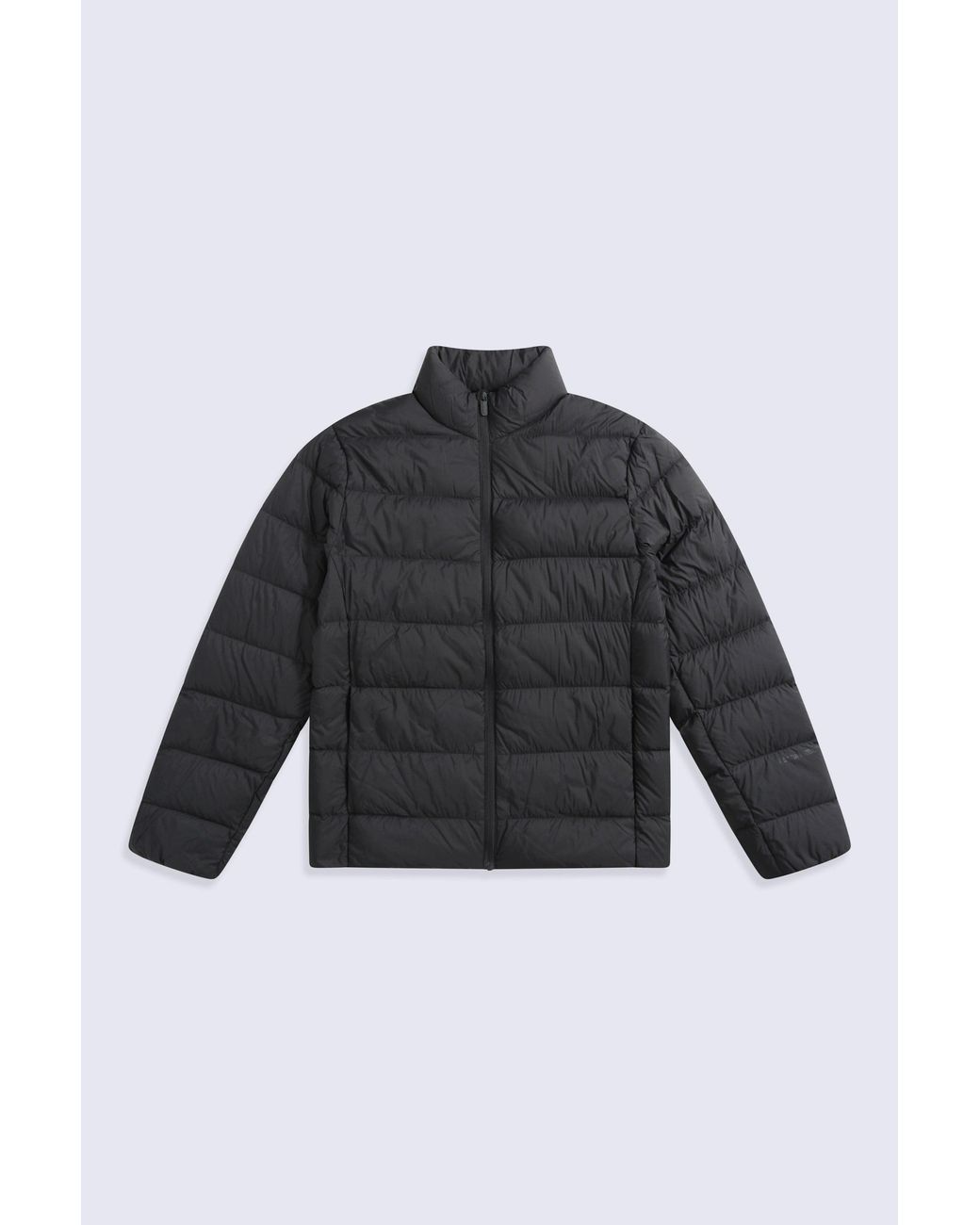 Mountain Warehouse Black Lightweight Down Jacket Water Resistant Zip Up Hooded Puffer Winter Coat for men