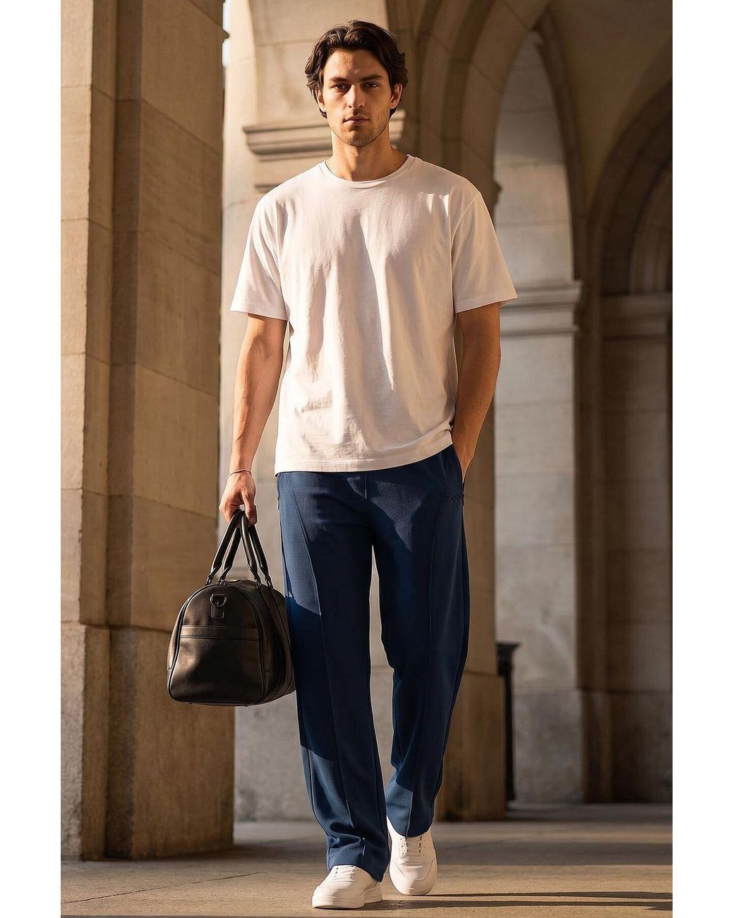 TOMMY LIFE Brown Color-Blocked Palazzo Pants for men