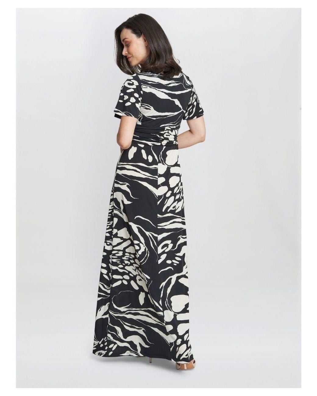 Gina Bacconi White Geraldine Jersey Maxi Dress