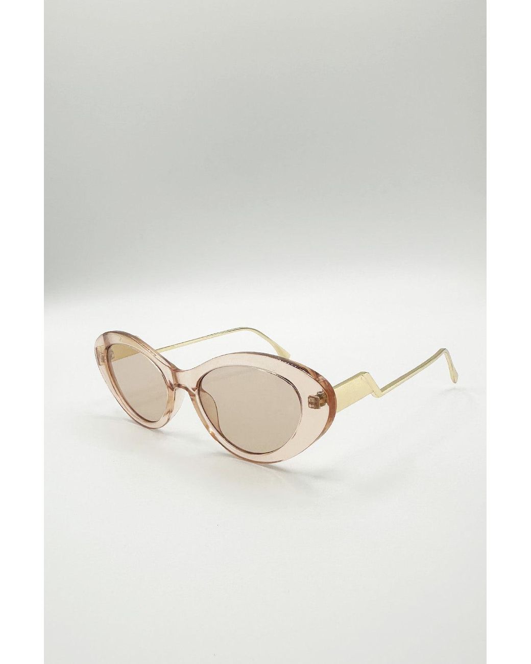 SVNX Natural Cat Eye Metal Side Detail Sunglasses