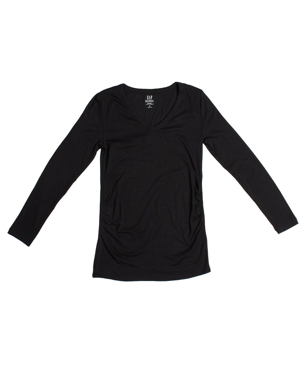 Gap Black Modern Maternity T-Shirt With V-Neck And Long Sleeves 719653