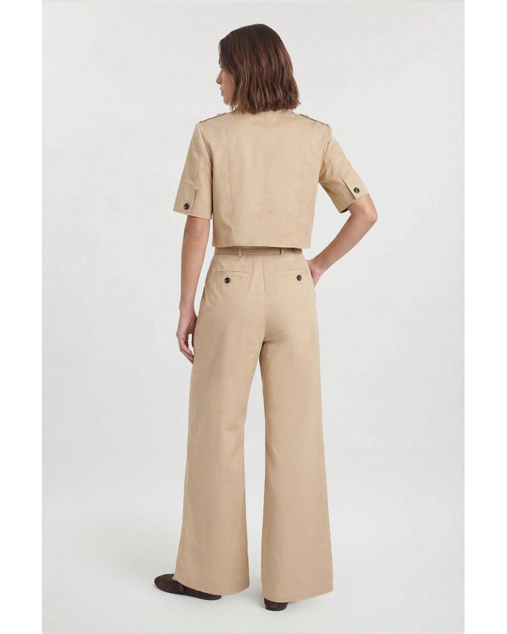 Karen Millen Brown Tailored Cotton Trench Jacket