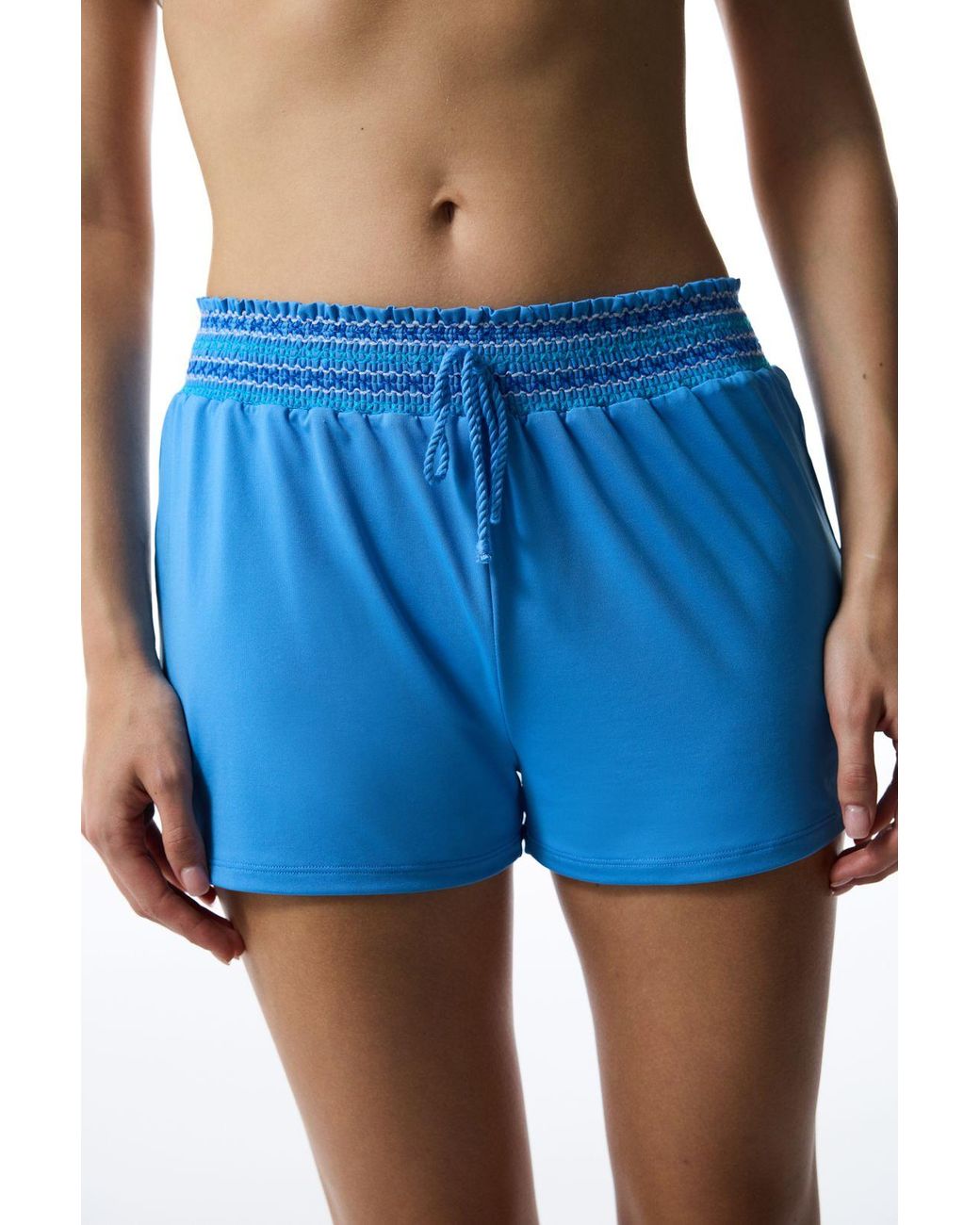 Penti Blue Mid-Waist Mini Tie Shorts