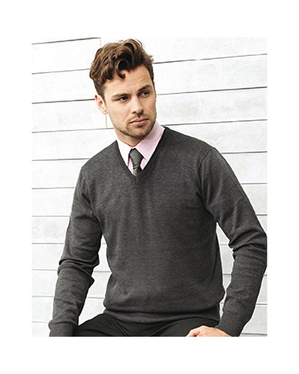 PREMIER Blue V-Neck Knitted Sweater for men