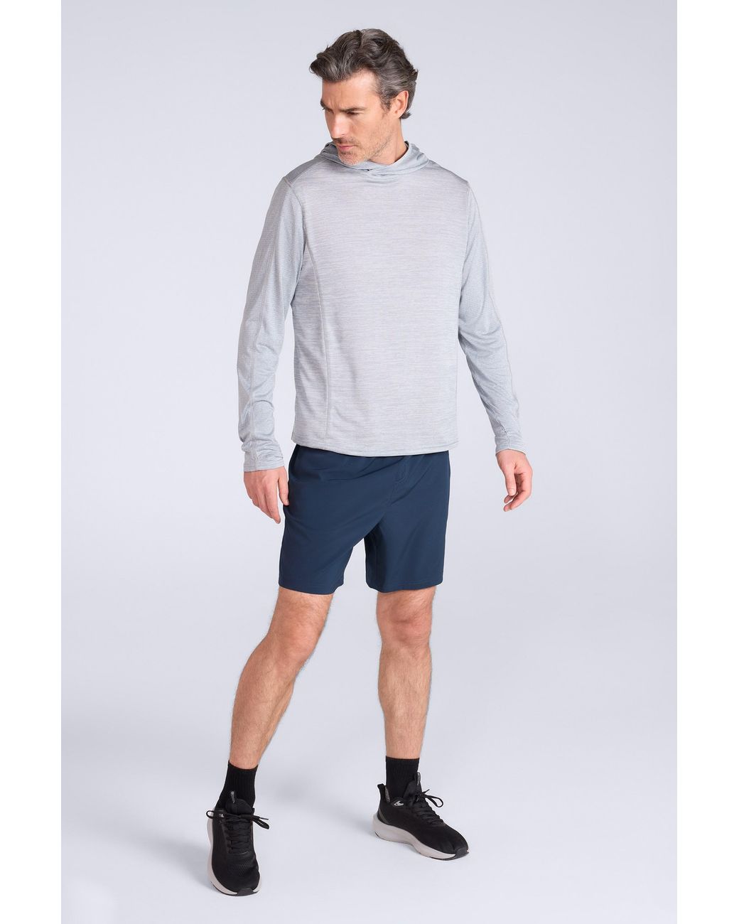Mountain Warehouse Gray 'Ignite' Active Hoodie Lightweight Quick Drying Anti-Pill Performance Midlayer for men