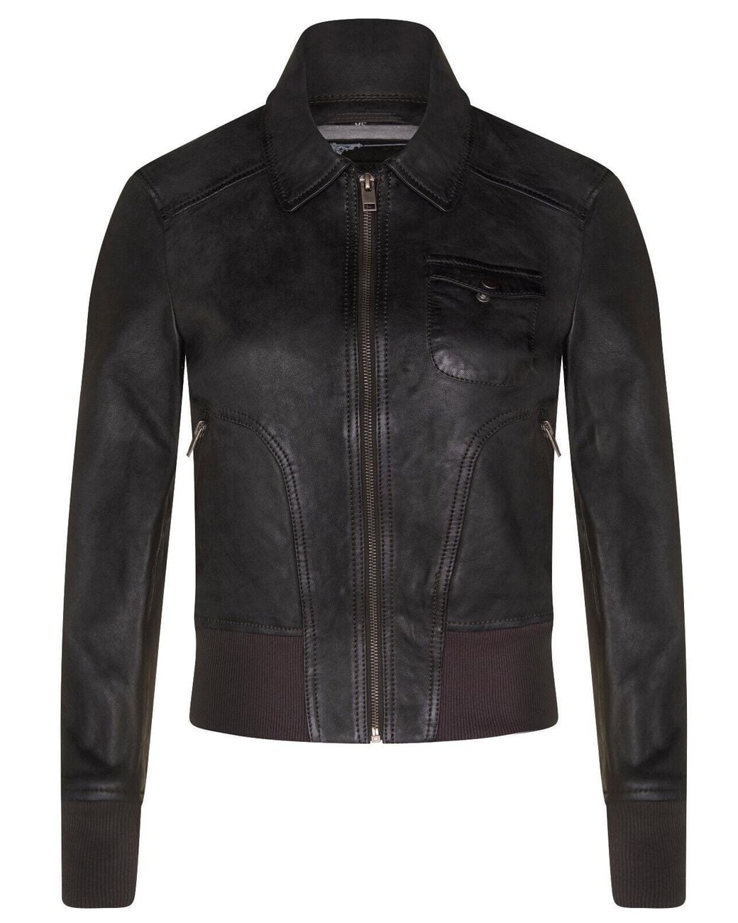 Infinity Leather Black Ma-1 Varsity Bomber Jacket-Modbury