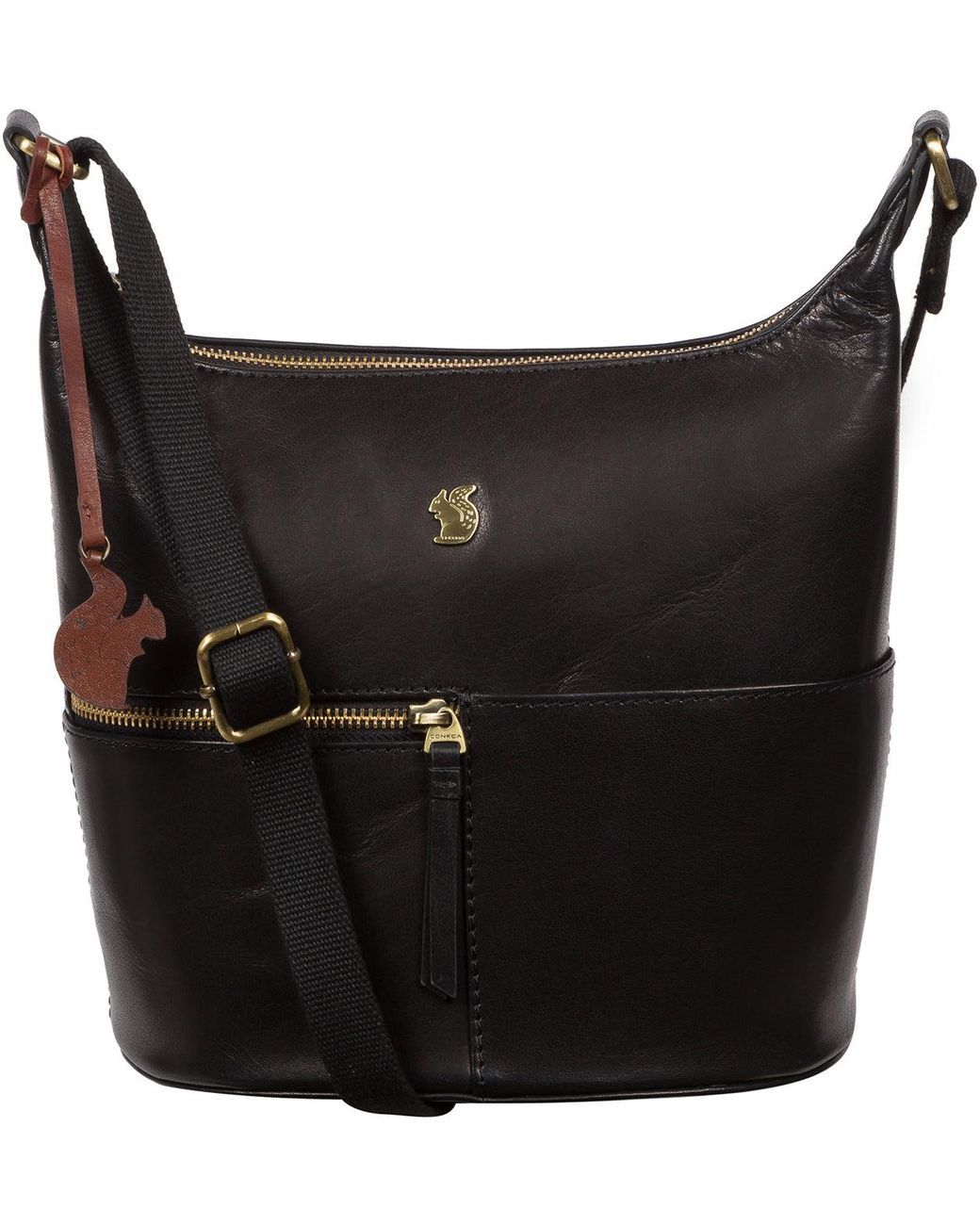 Conkca Black Little Kristin' Leather Shoulder Bag