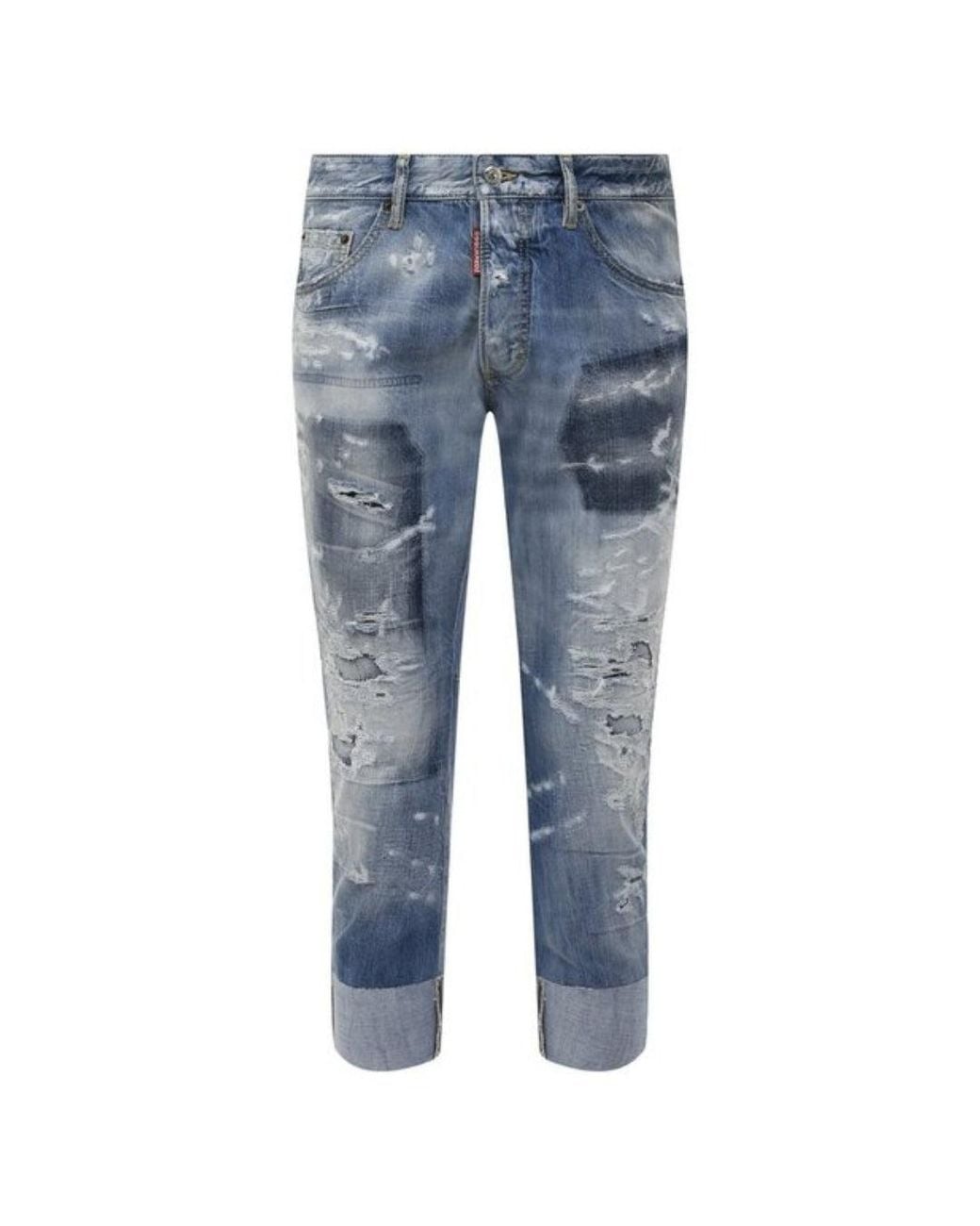 DSquared² Blue Sailor Jean Reinforced Ripped Jeans Cotton for men