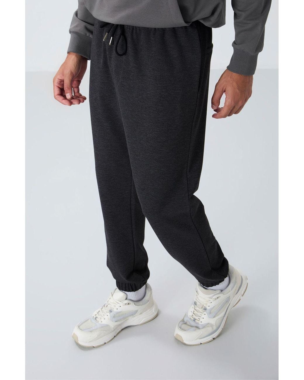 TOMMY LIFE Gray Regular Fit Fleece Sweatpants for men