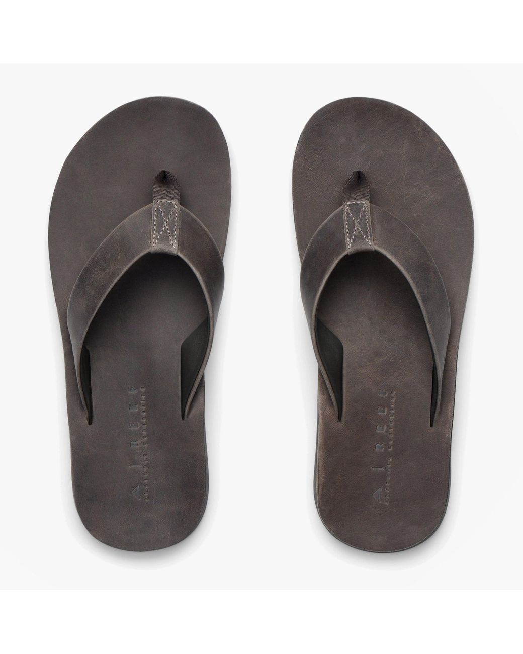 Reef Black Ojai Classic Toe-Post Sandals Faded Leather for men