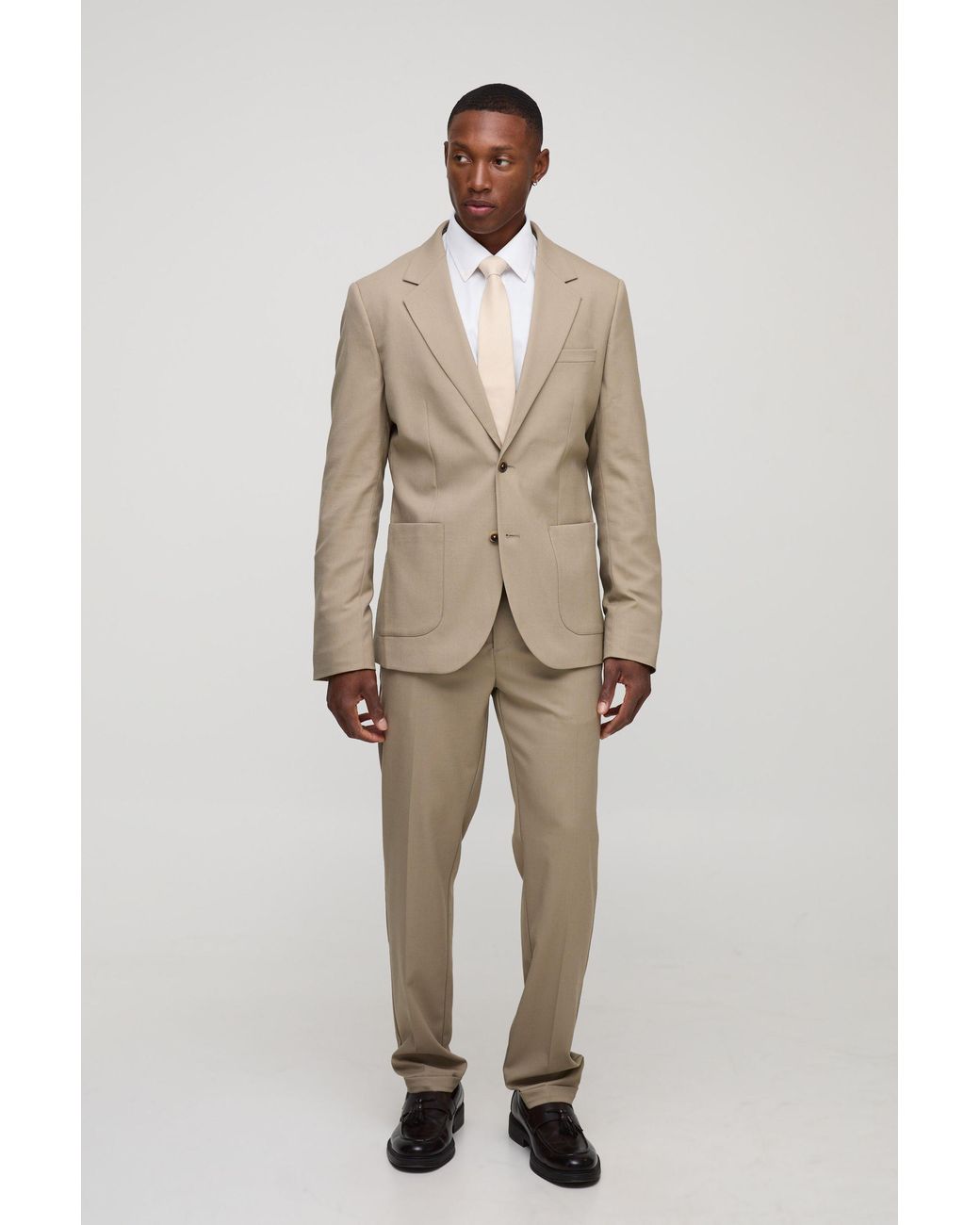 BoohooMAN Natural Slim Fit Blazer for men