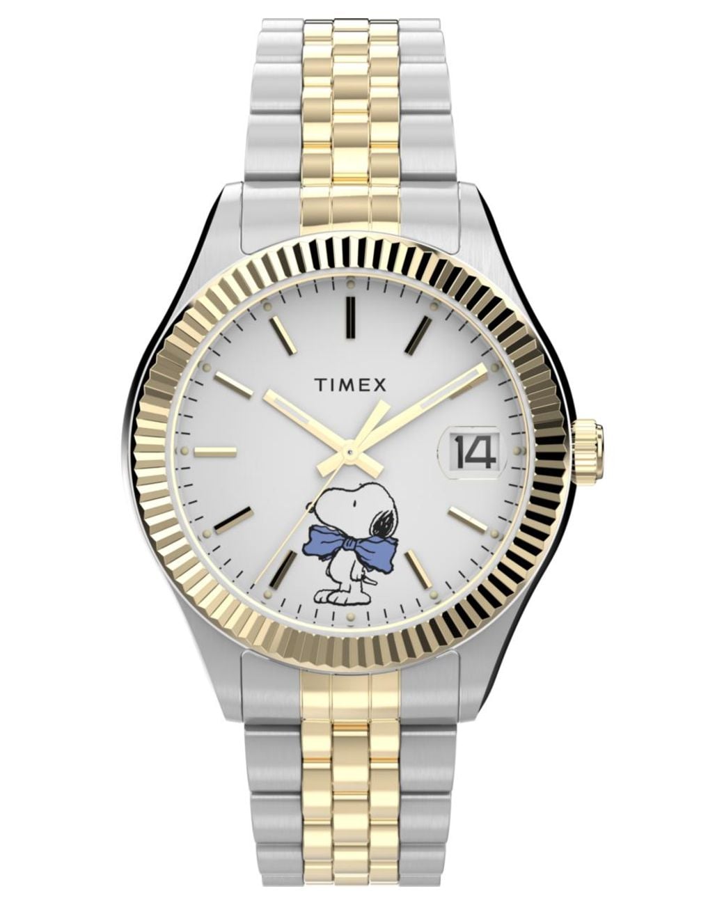 Timex Metallic Peanuts Legacy Bowtie Watch Tw2Y11100 Stainless Steel