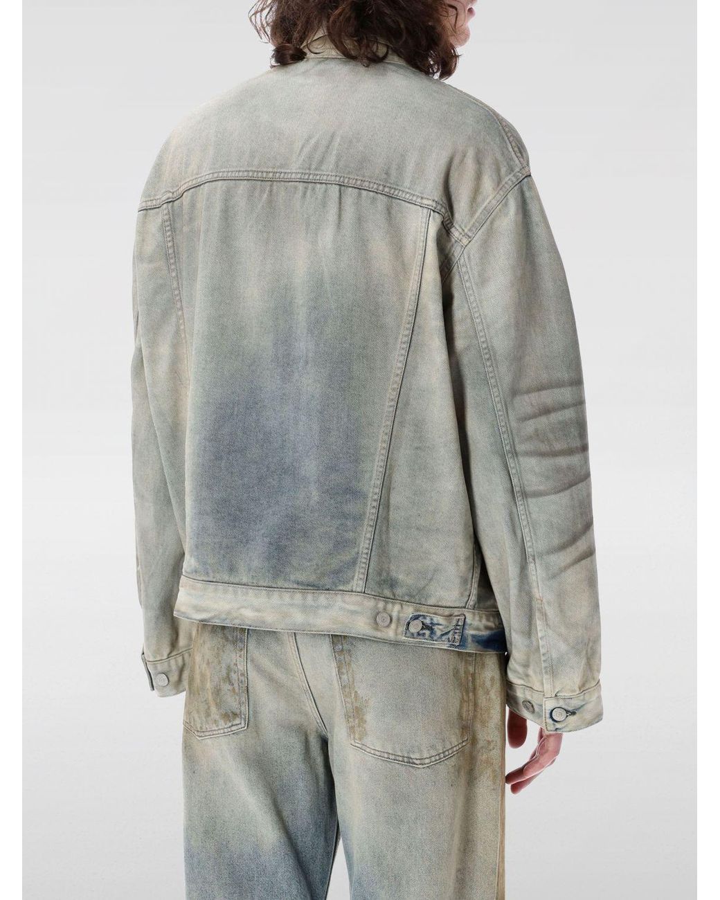 Acne Gray Relaxed Fit Washed Denim Jacket for men