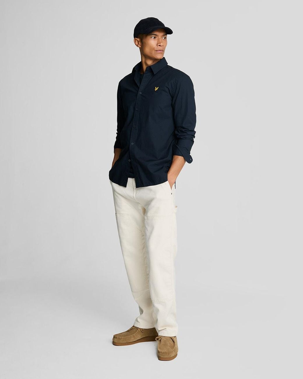 Lyle & Scott Blue Long Sleeve Poplin Shirt for men
