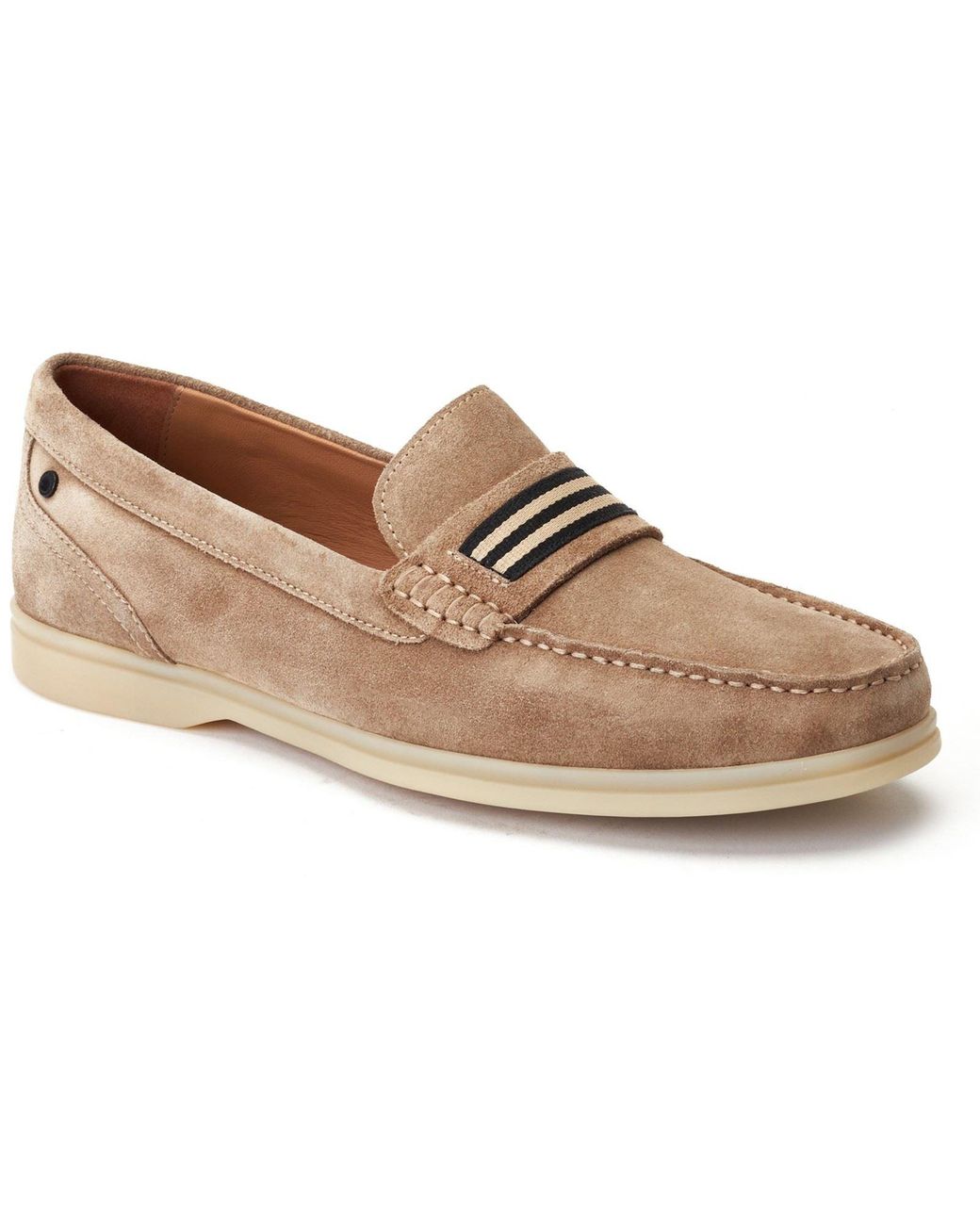 Base London Natural Drum Leather Sand Loafers for men
