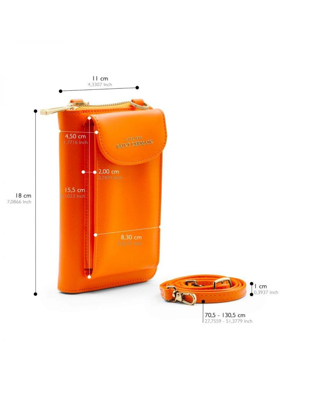 Ateliers Saint Germain Orange Smartphone Pouch London
