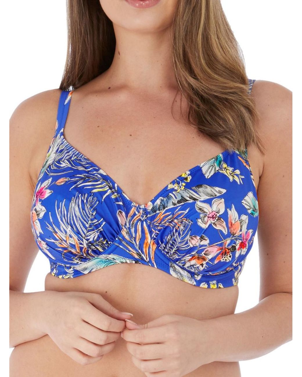 Fantasie Blue Burano Gathered Full Cup Bikini Top