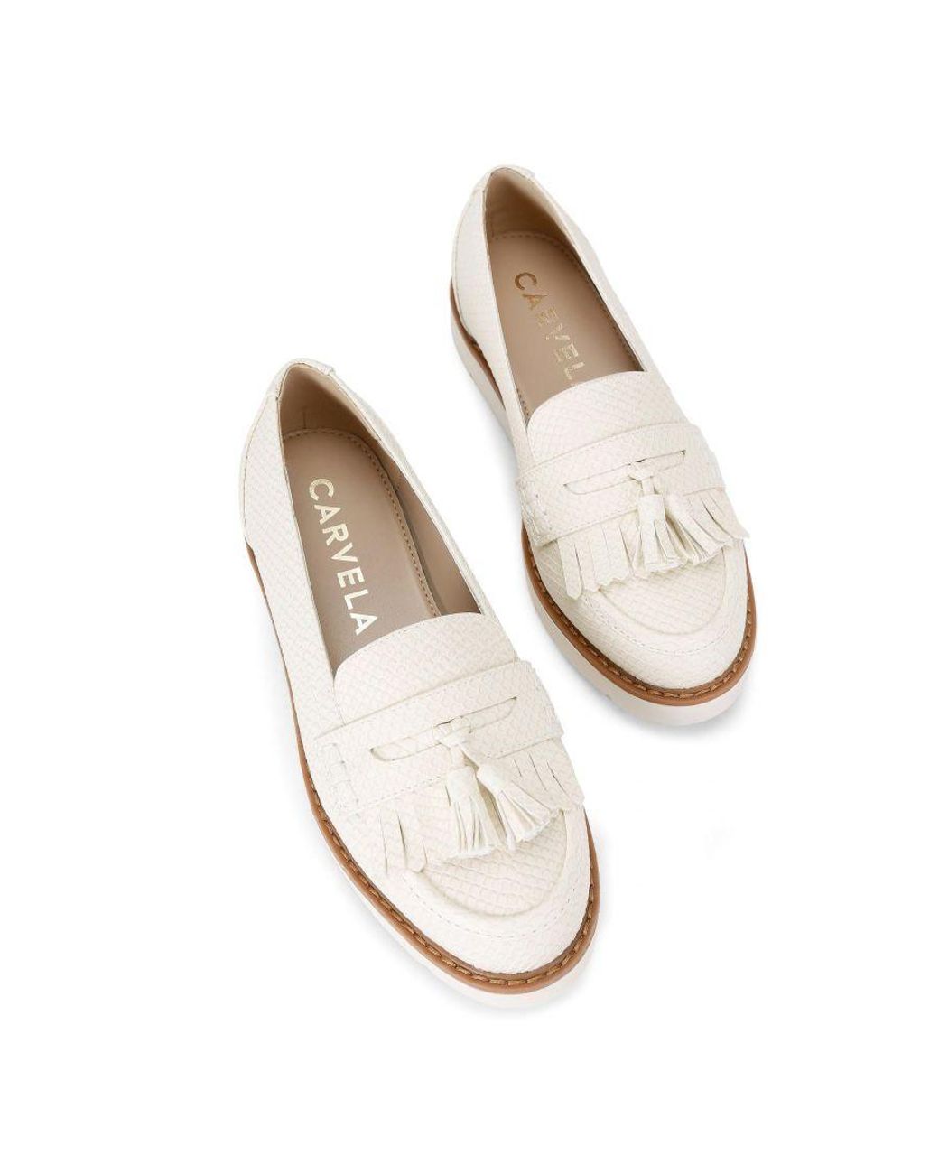 Carvela Kurt Geiger White Sky Tassel Loafers