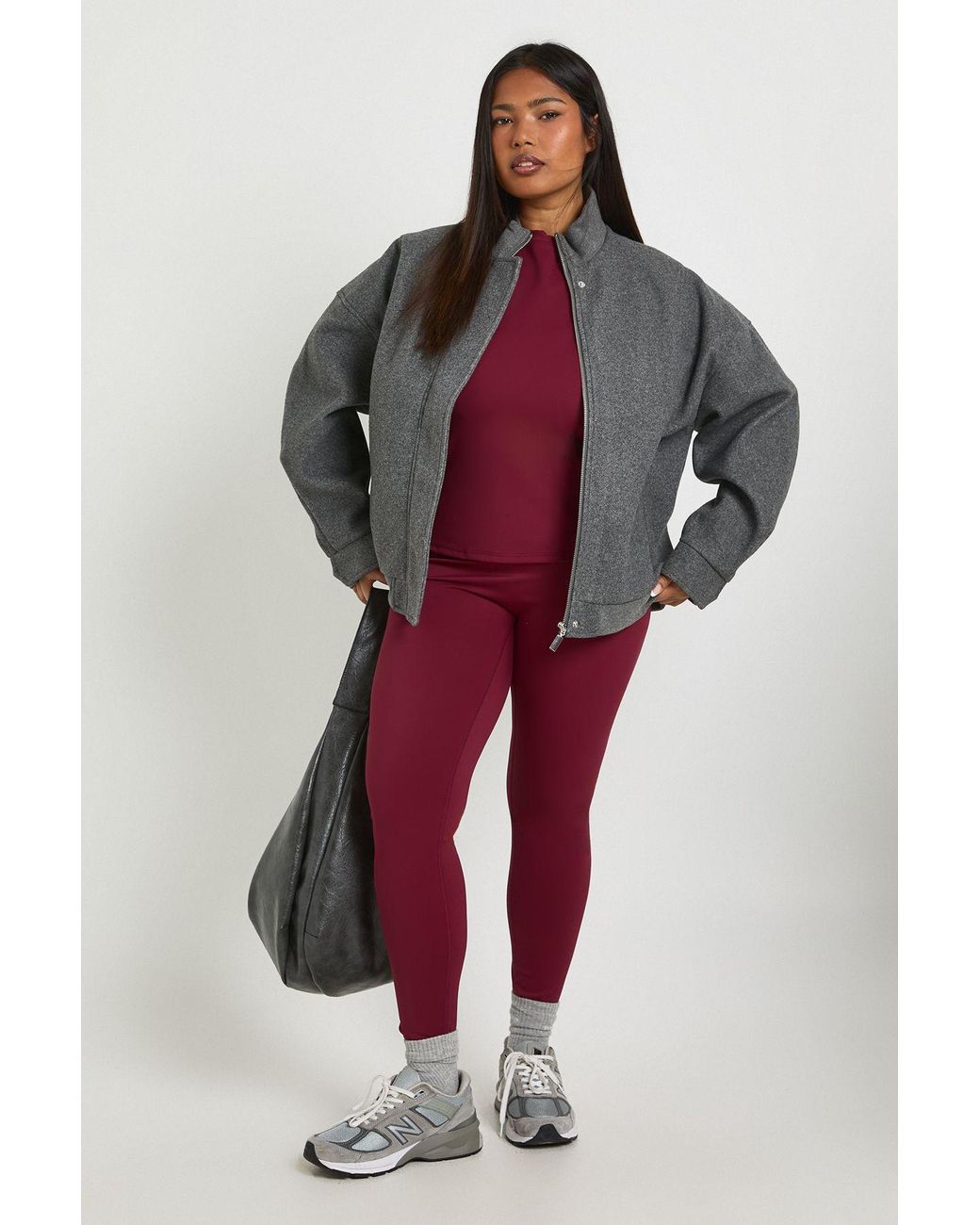 Boohoo Red Plus Super Soft Sculpt Seam Detail Legging