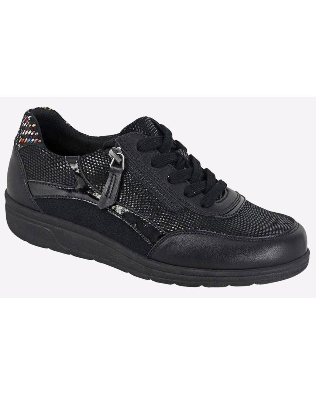 Boulevard Black Sinton Extra Wide Fit Trainers