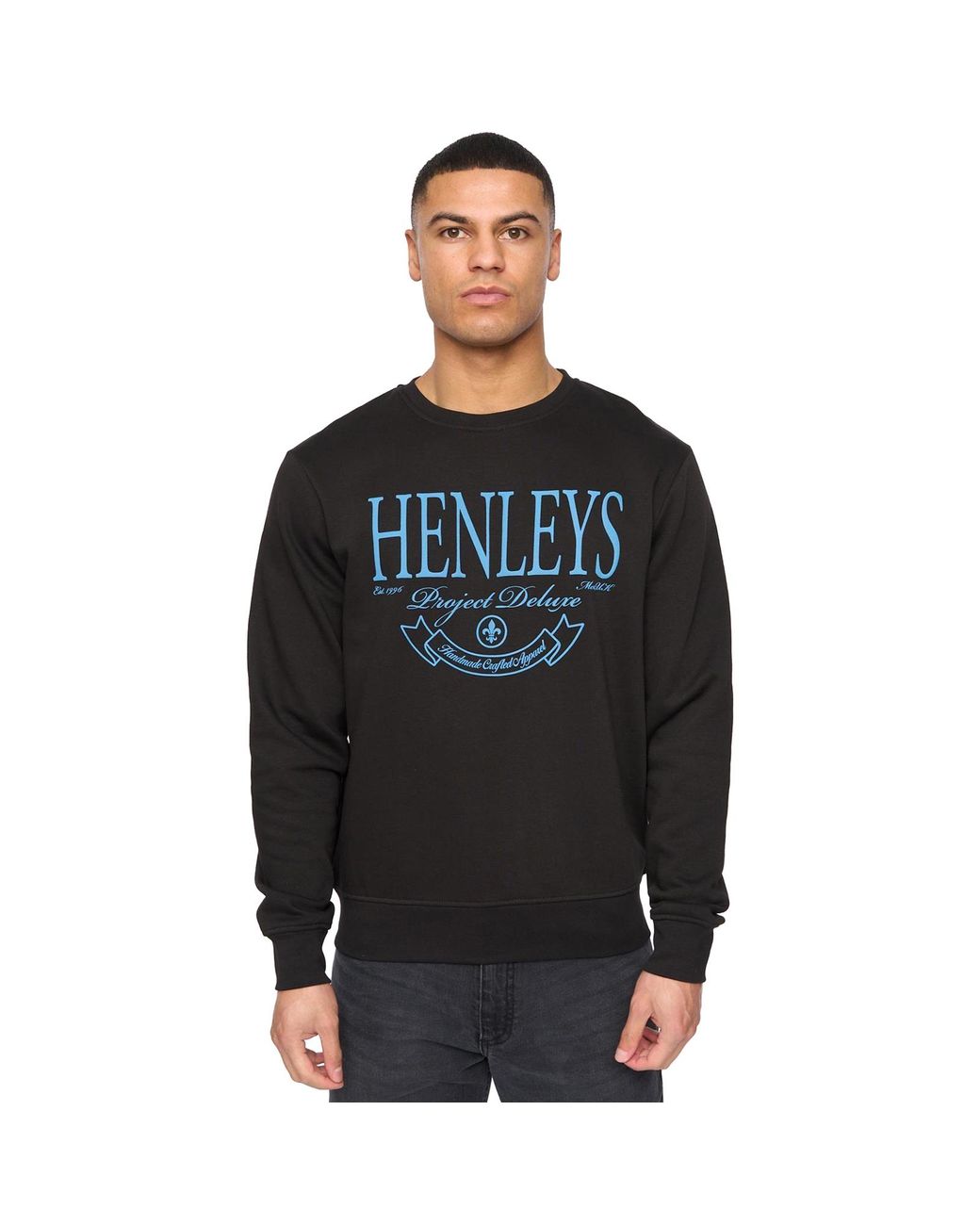 Henleys Black Henbank Sweatshirt for men