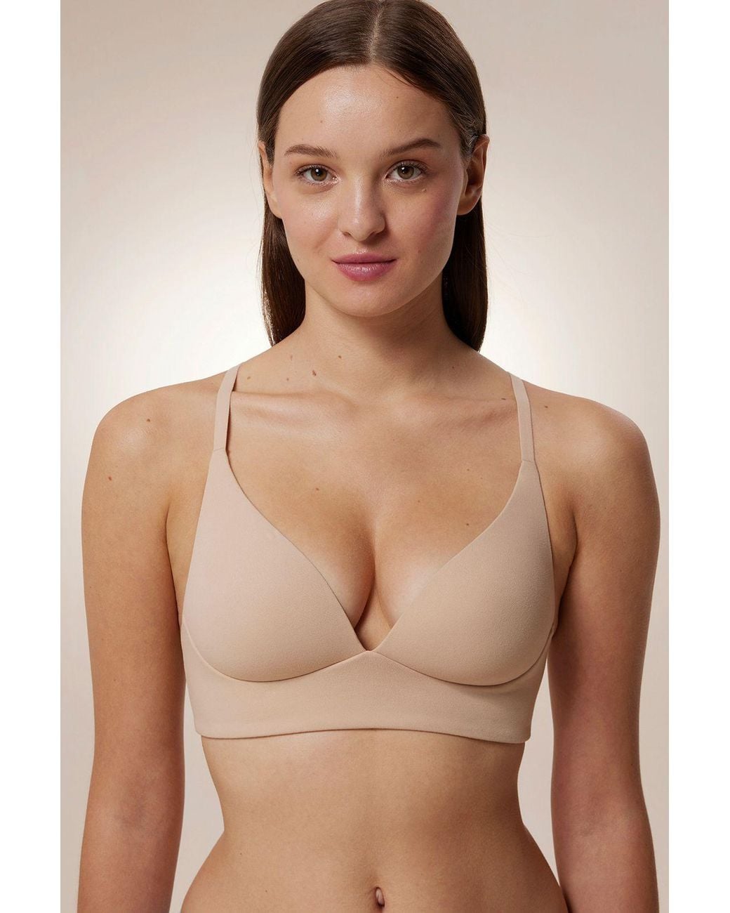 Penti Natural Knitted Bralette With Hook-And-Eye Closure