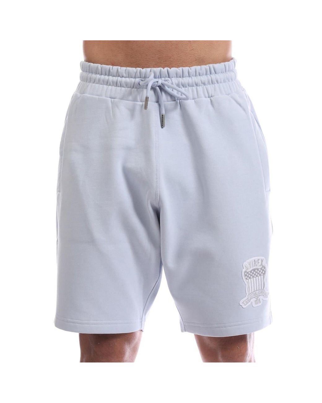 Avirex Blue Sunny Fleece Sweat Shorts With Elasticated Waistband for men