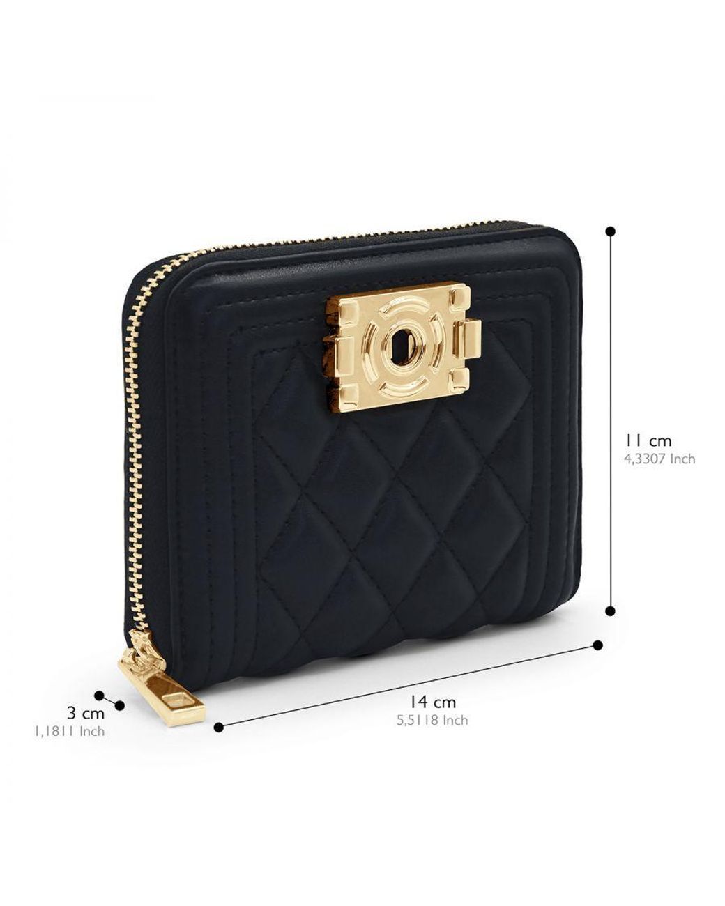 Ateliers Saint Germain Black Zipped Quilted Wallet