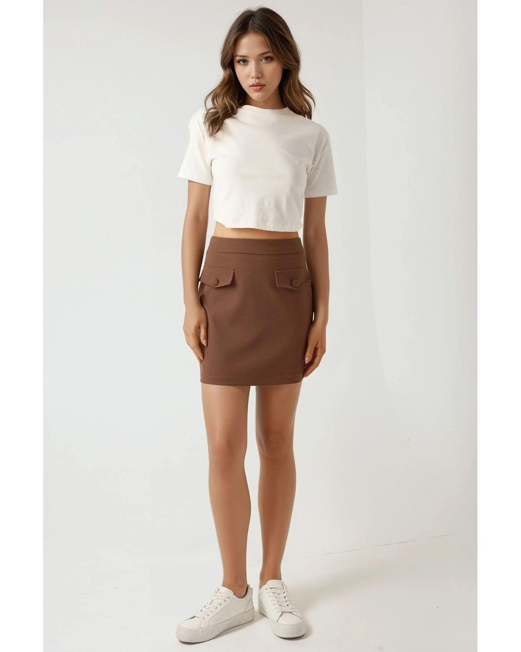 Hiccup Natural Pika Collection Mini Skirt With Fake Pockets