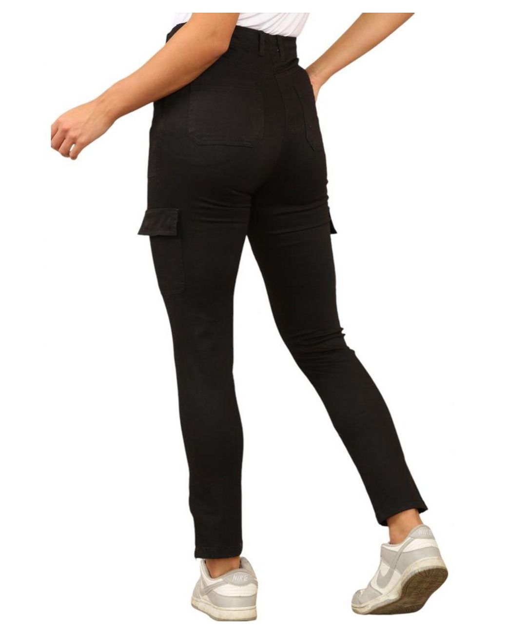 MYT Black Cargo Chino Ankle Trousers