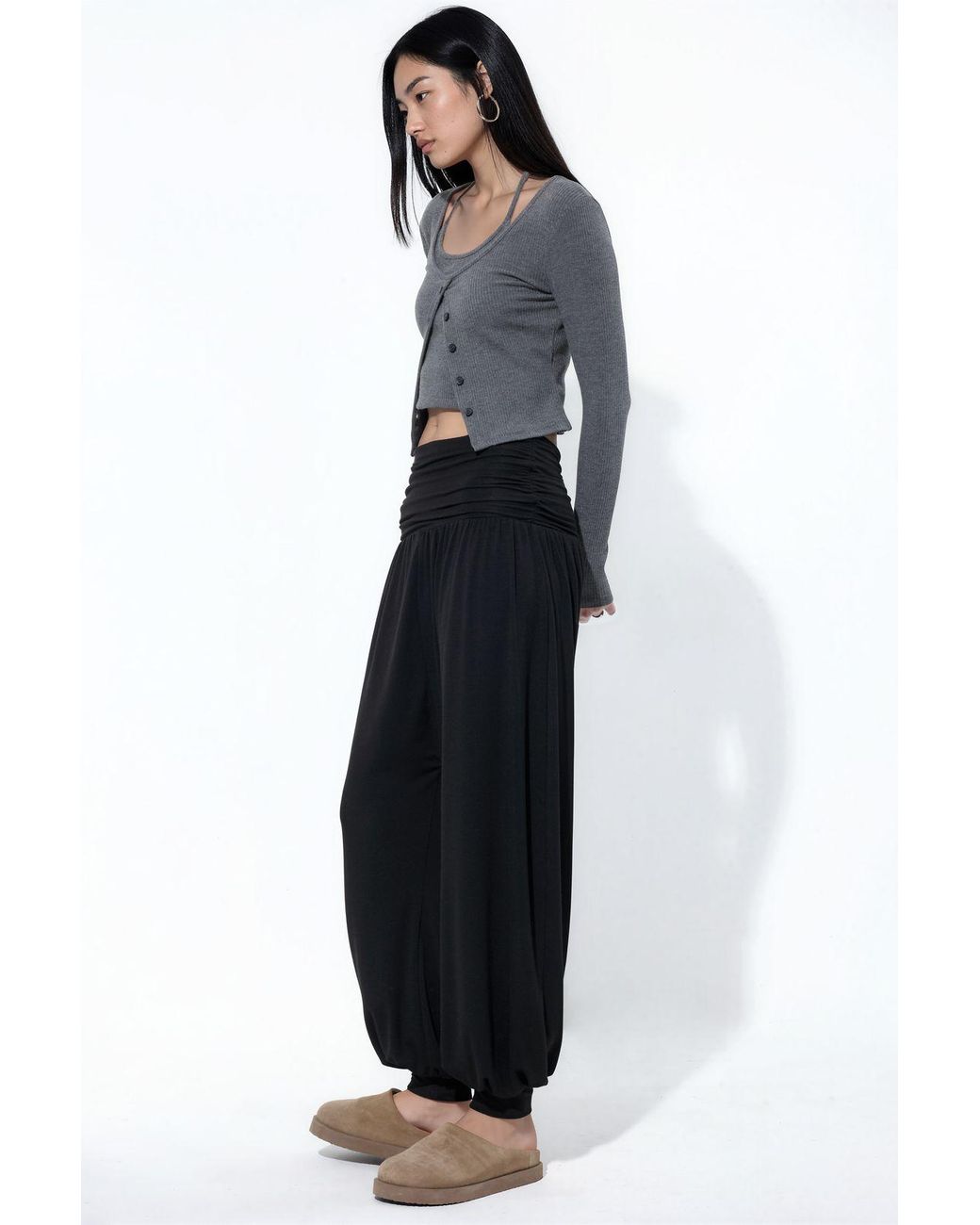 Busem Black Straight-Leg Trousers