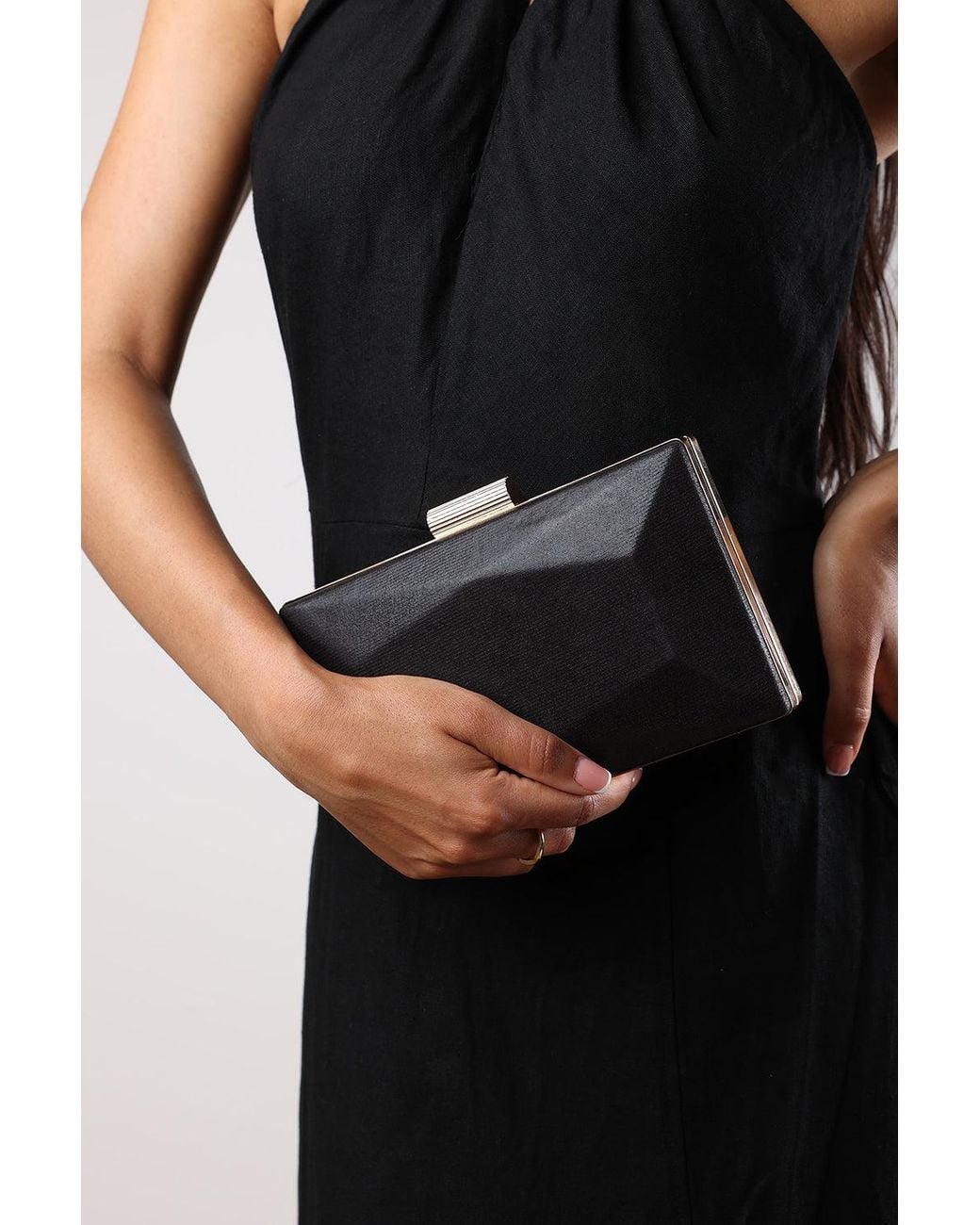 Where's That From Black Wheres 'Carvela' Embellished Evening Clutch