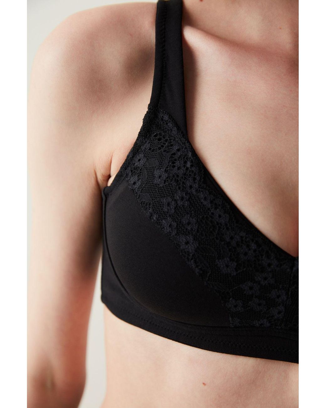 Penti Black Lace Jersey Bralette
