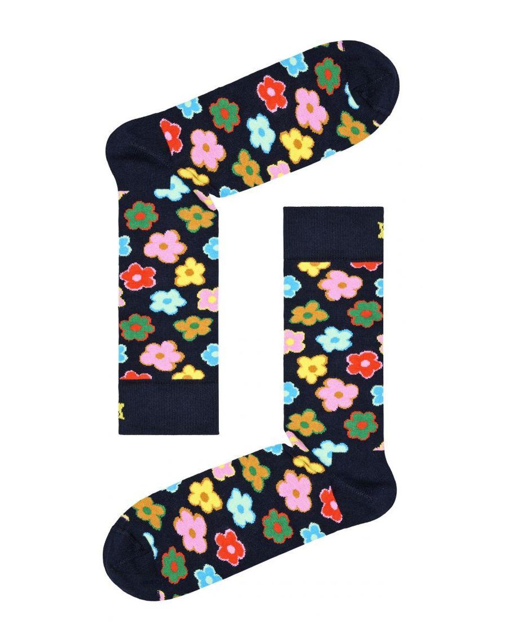 Happy Socks Blue Novelty Flower Design
