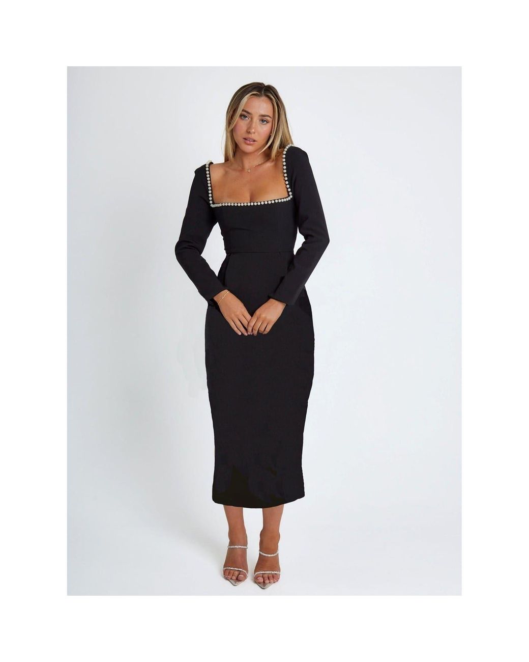 Odd Muse Black The Ultimate Midi Pearl Dress