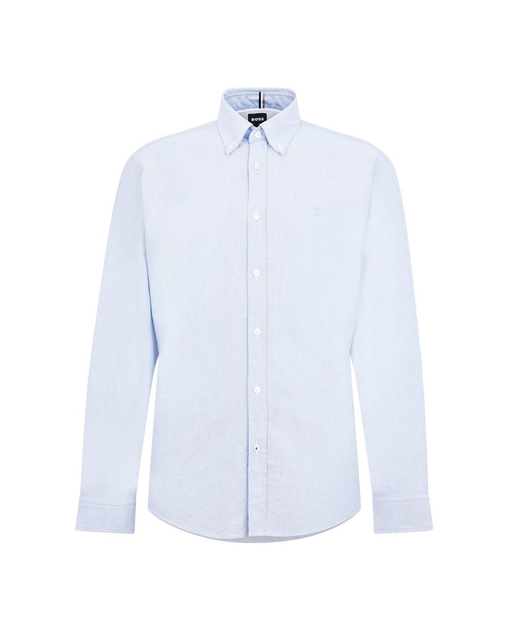 Boss Blue Liam Collared Neck Button Down Long Sleeve Shirt for men