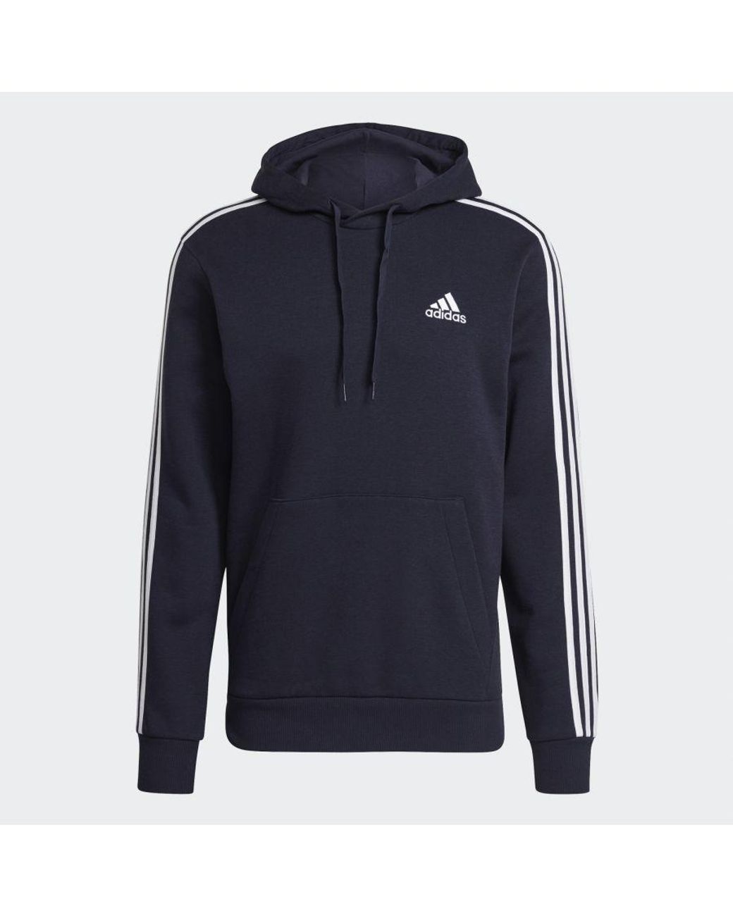 Adidas Blue Essentials Fleece 3-Stripes Hoodie for men