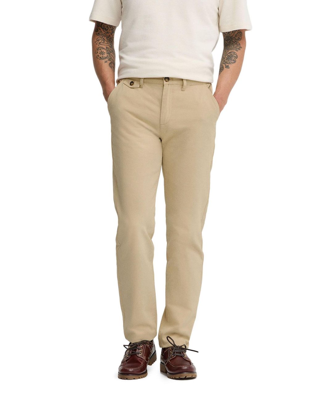 POLO CLUB Natural Chino Trousers Regular Fit Trouser33 for men