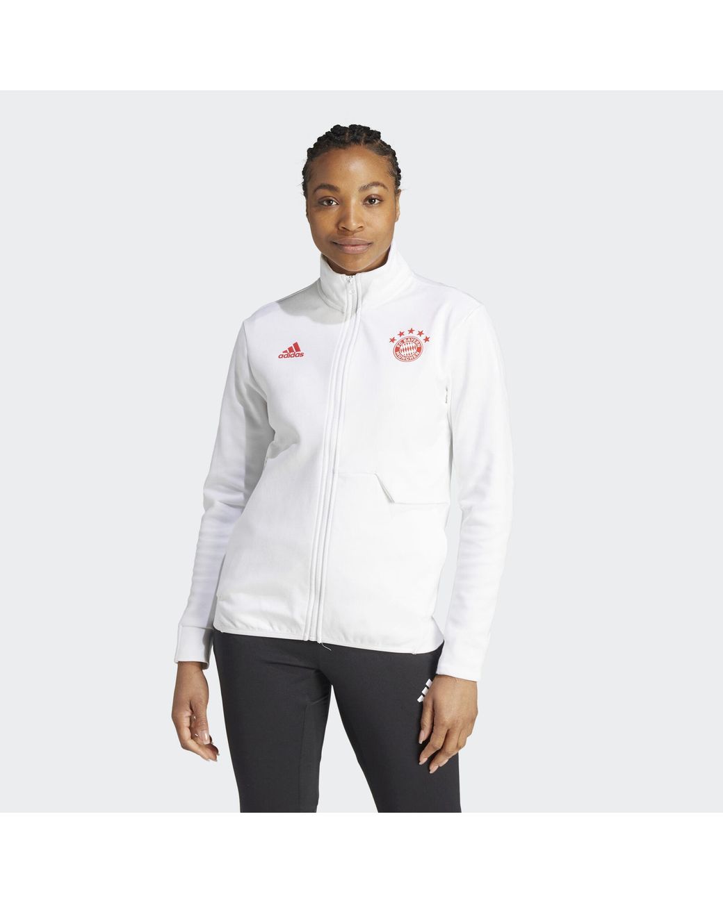 Adidas Originals White Fc Bayern Anthem Jacket