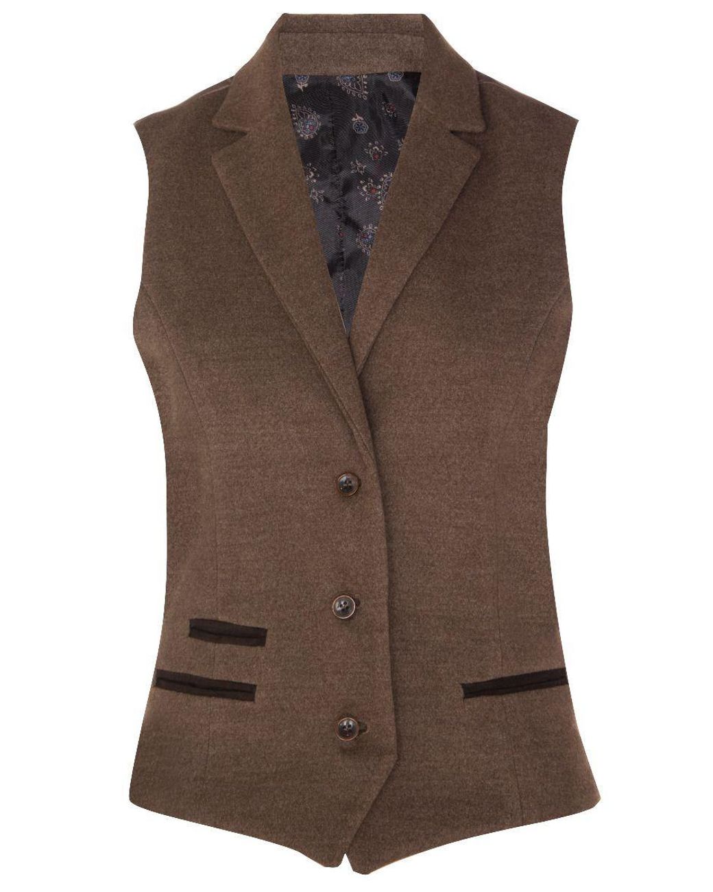 TruClothing Brown Tweed 1920S Herringbone Light Waistcoat