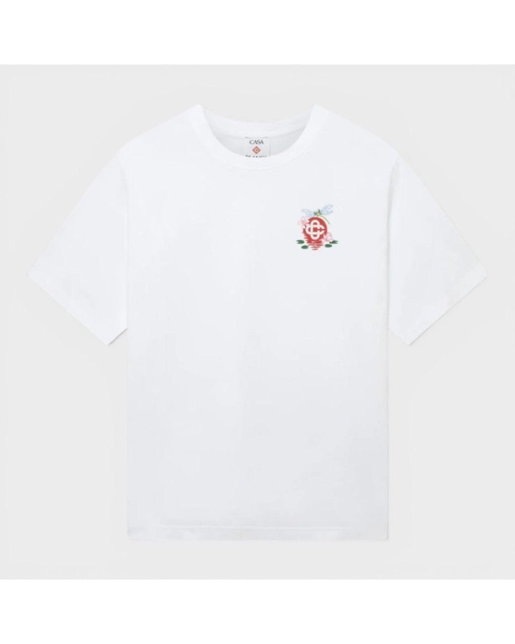 Casablanca White Dragonfly Floral Oversized T-Shirt Cotton for men